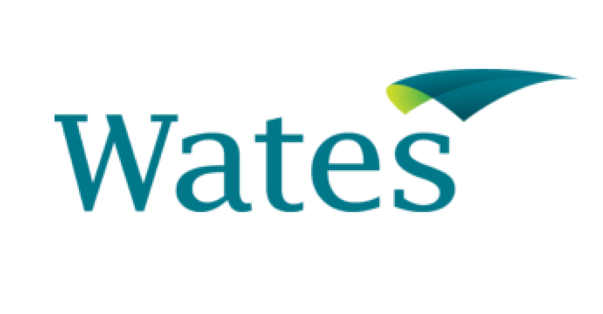 The wates logo is blue and green and has a green leaf on it.