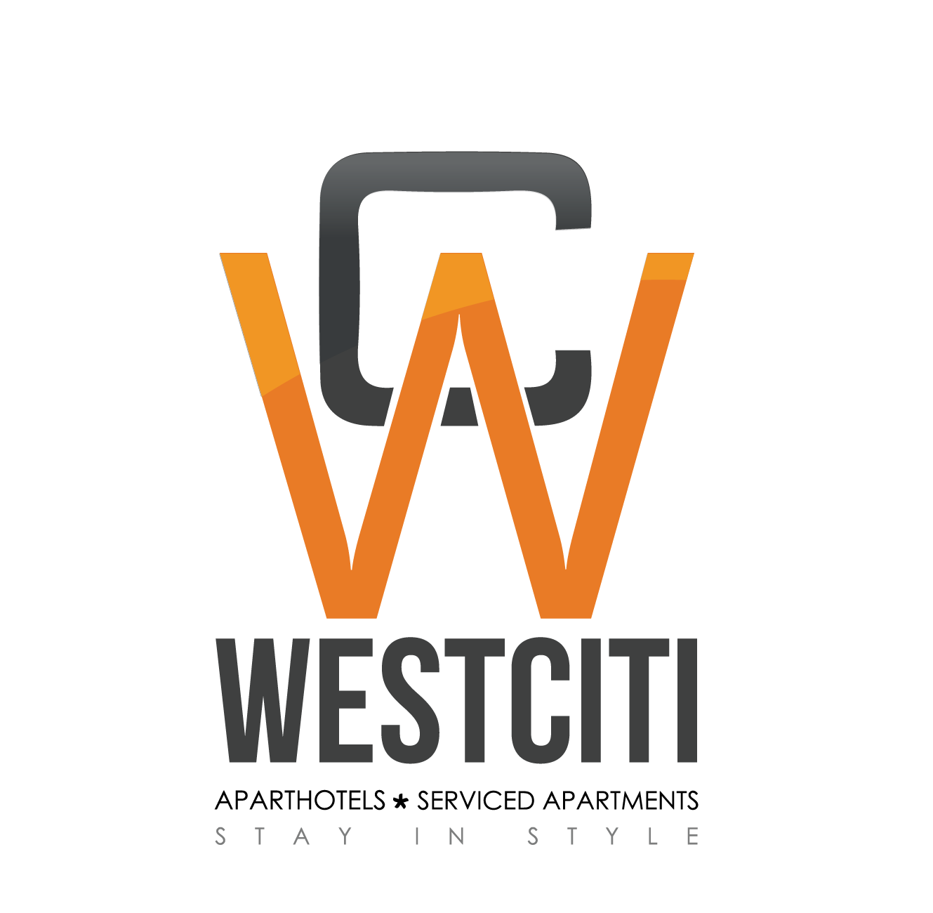 A logo for westciti apartments and serviced apartments
