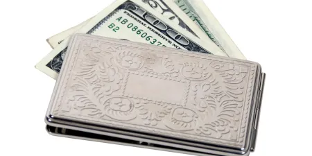 Silver buyers, Silver cash holder for Jake's Cash for Gold, Edison, NJ.