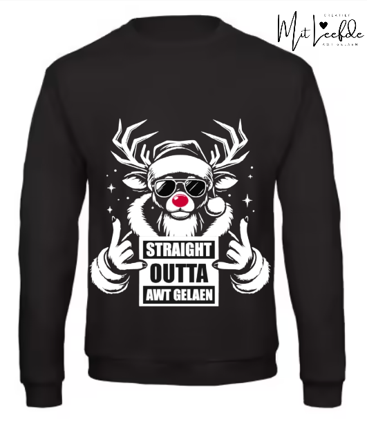 Kersttrui Straight Outta Awt Gelaen heren