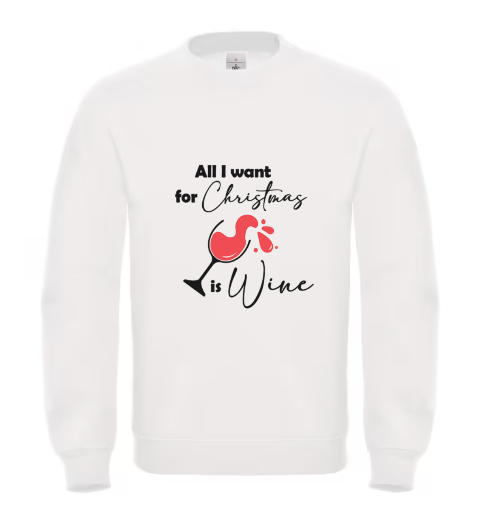 Kersttrui All I want for Christmas is Wine
