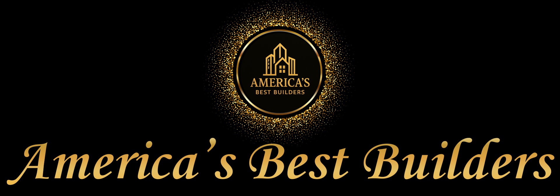 Logo with golden accents on a black background. Includes the words
