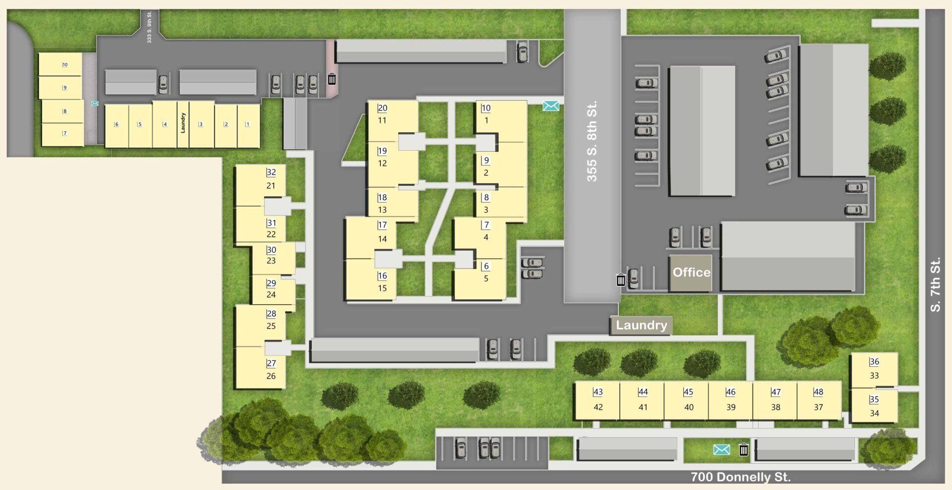 Site map of Southridge Apartments property.