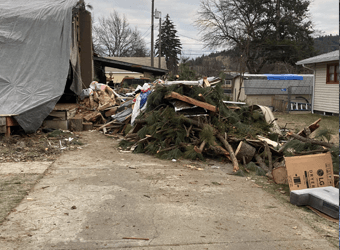 CDA junk removal customers junk filled driveway