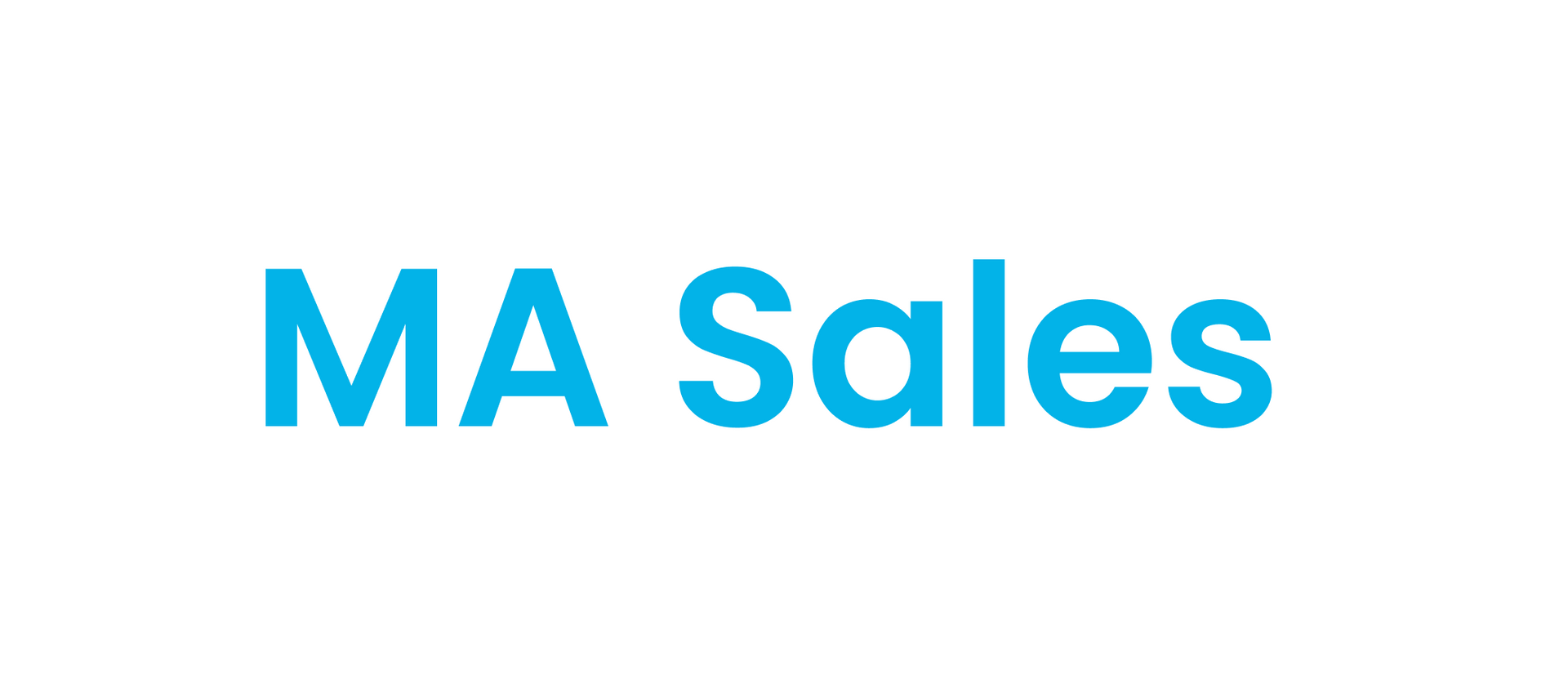 Blue text reading “MA Sales” on a white background
