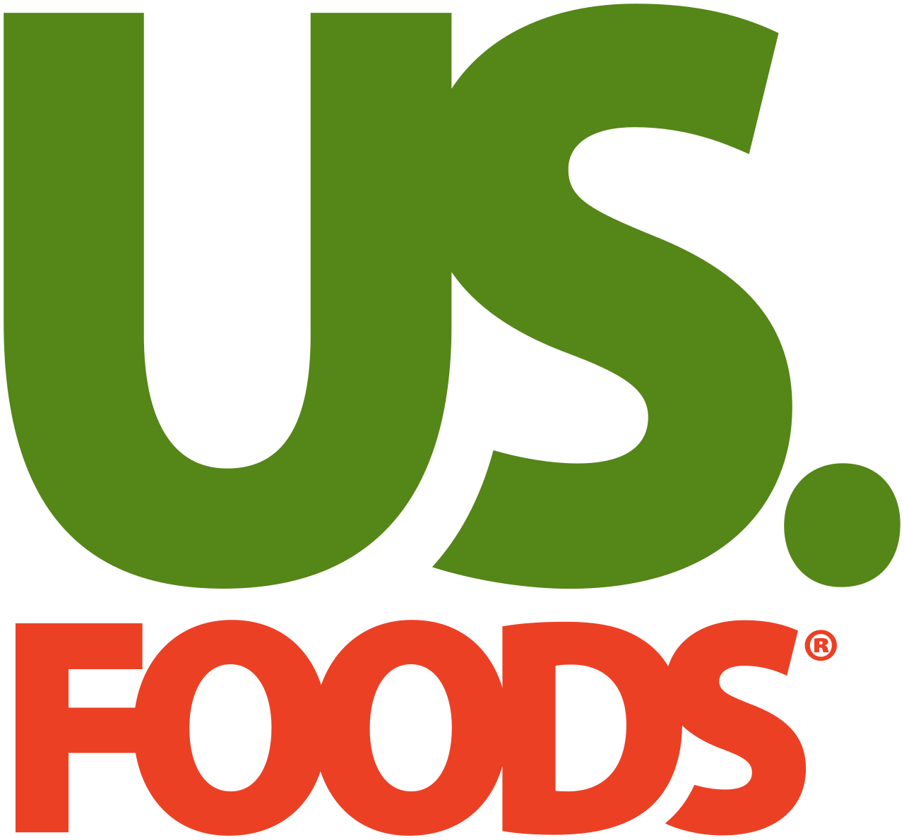 US Foods logo in green and orange on a white background