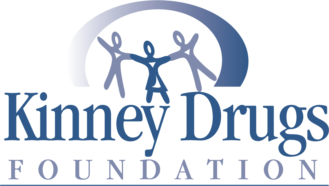 Kinney Drugs Foundation logo with blue figures under an arch