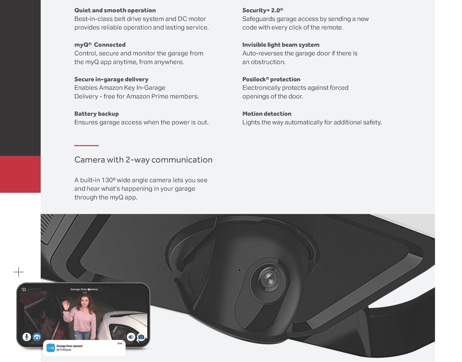 Overhead security camera view with smartphone showing live feed. Two women stand beside a car.