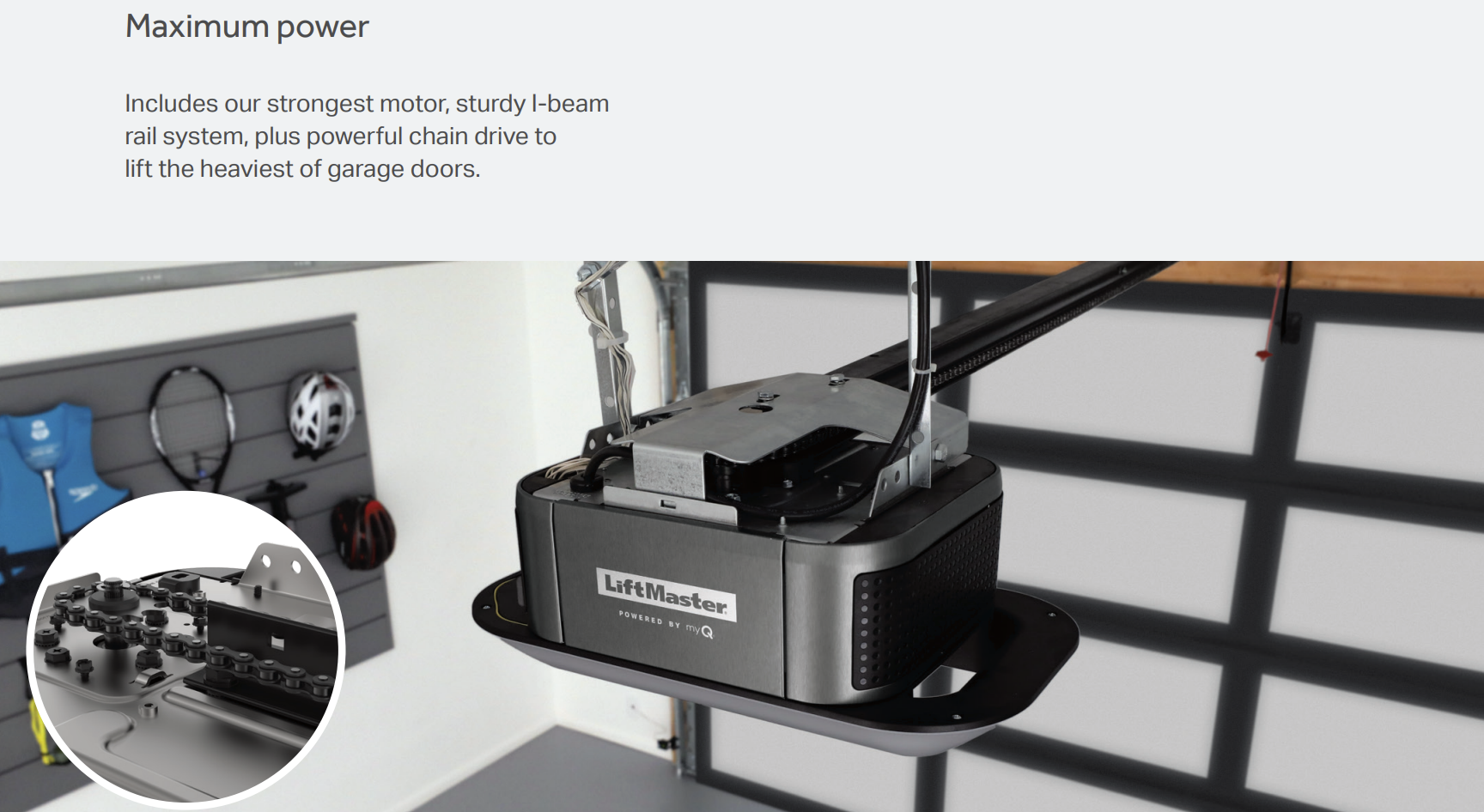 Garage door opener in a garage setting.