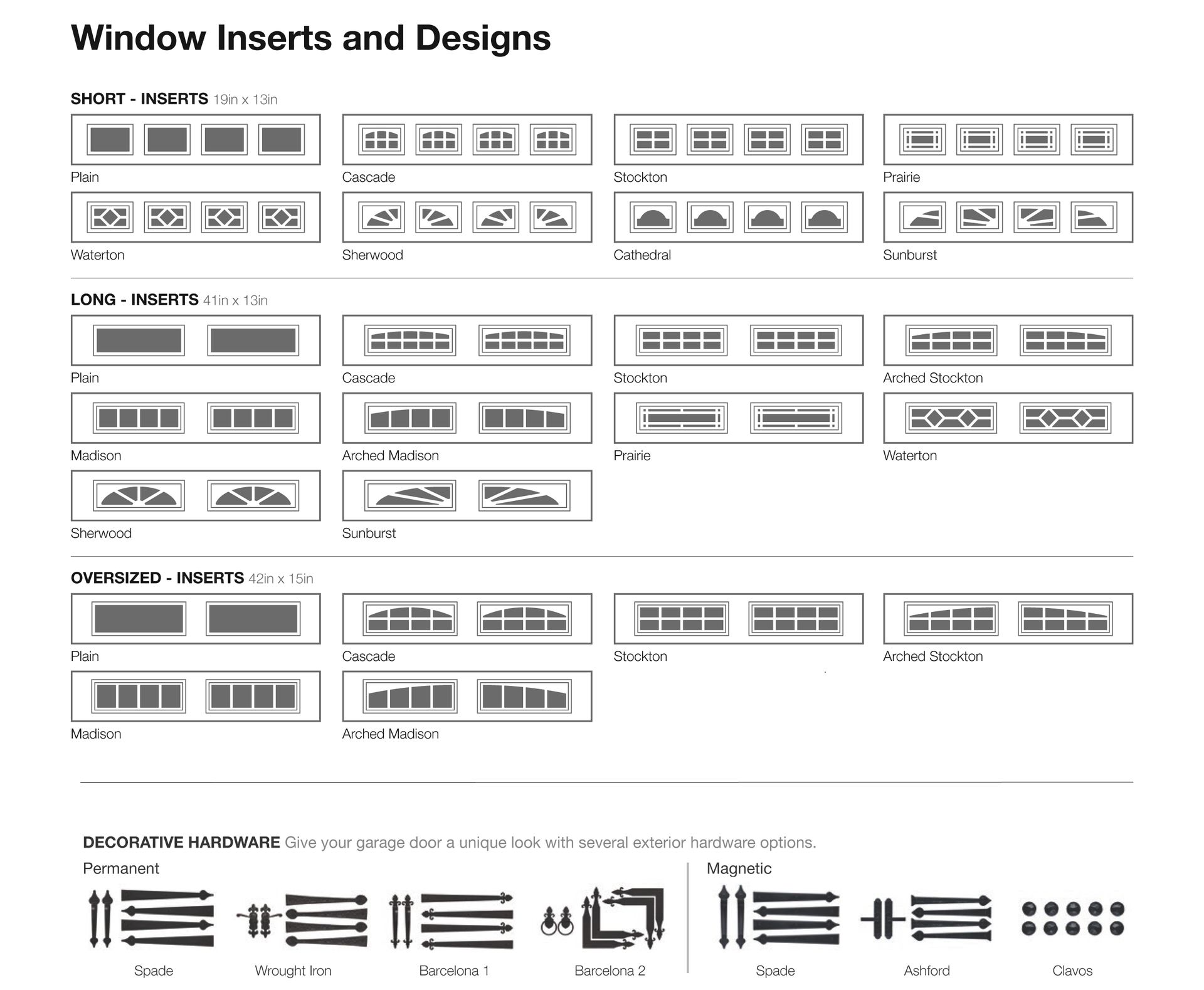There are many different types of window inserts and designs.