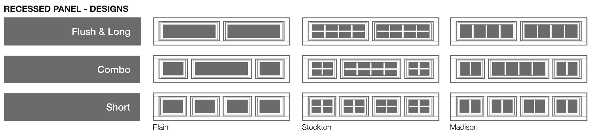 A black and white drawing of a building with different types of windows