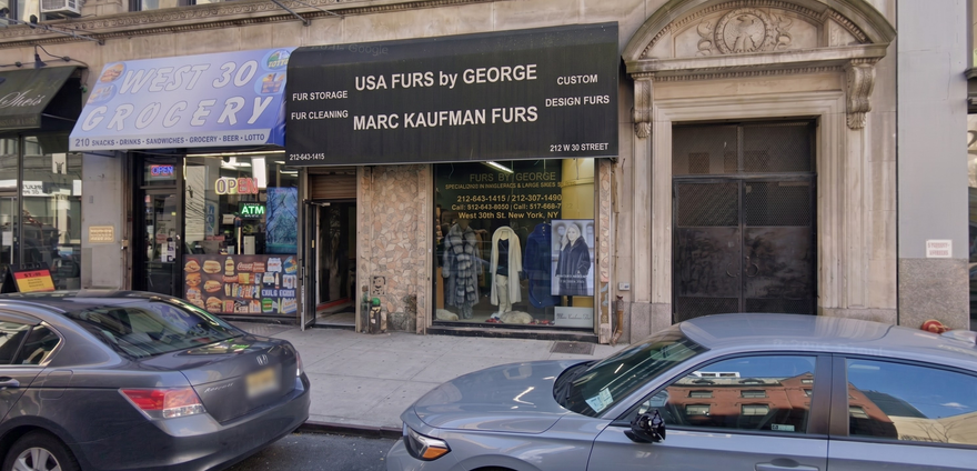 Luxury fur coats displayed in USA Furs by George Manhattan showroom