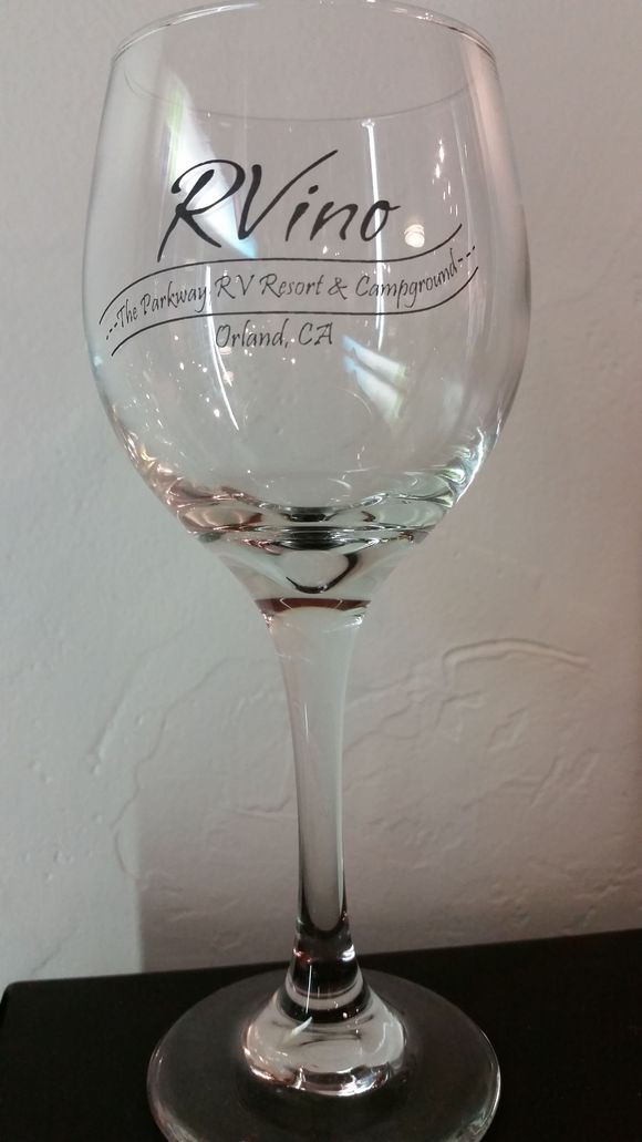 Clear wine glass with