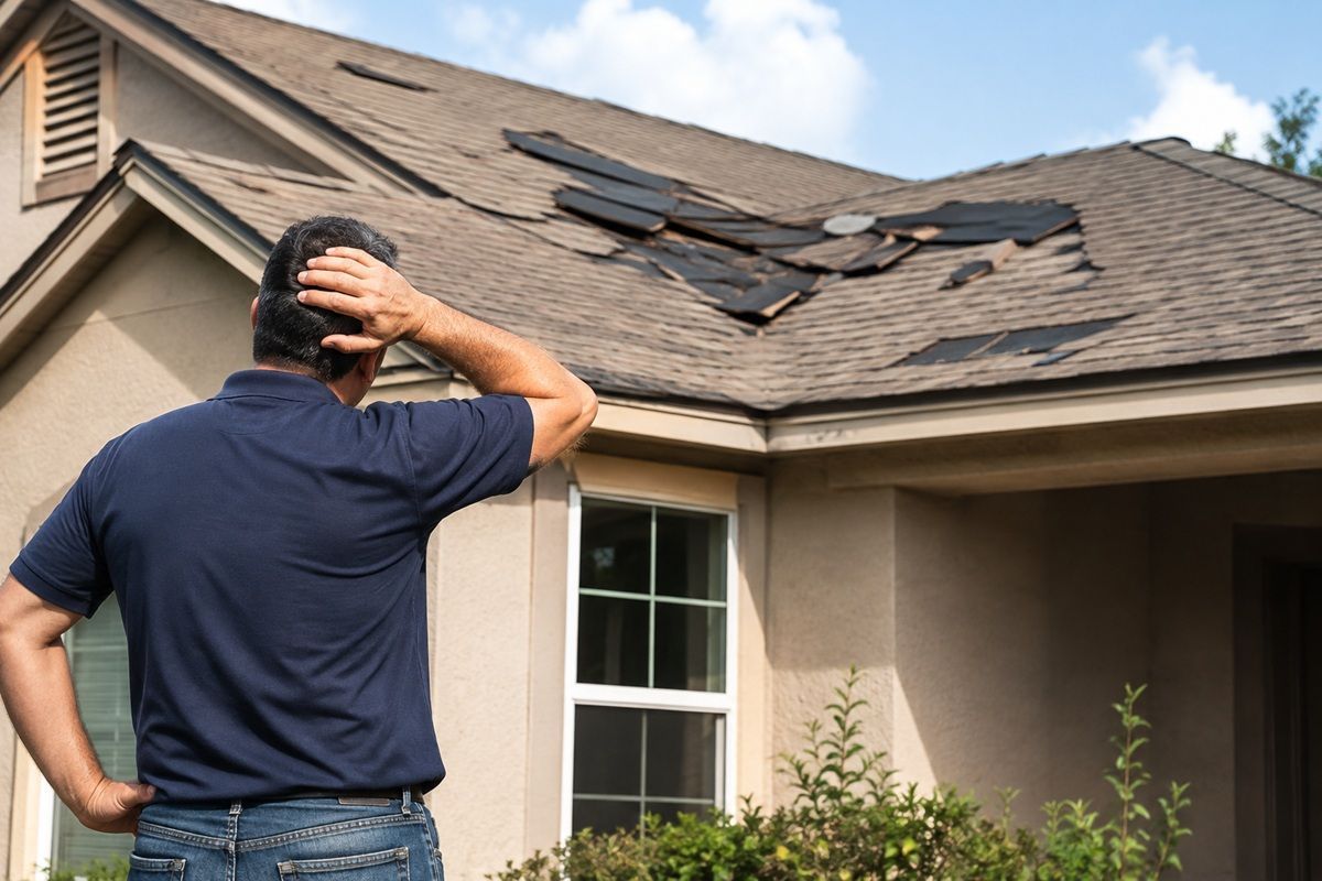 Older roofing system showing wear on an Atwater residence
