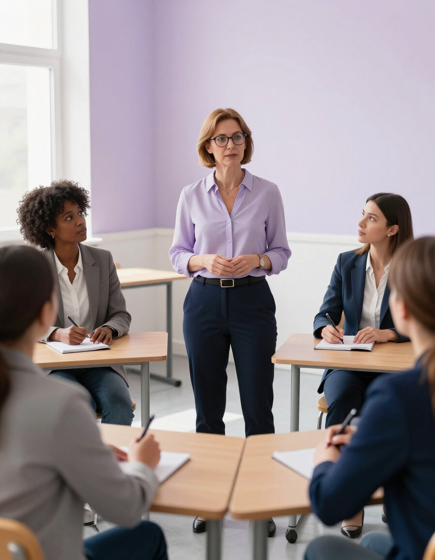Professor conduzindo oficina pedagógica com professores