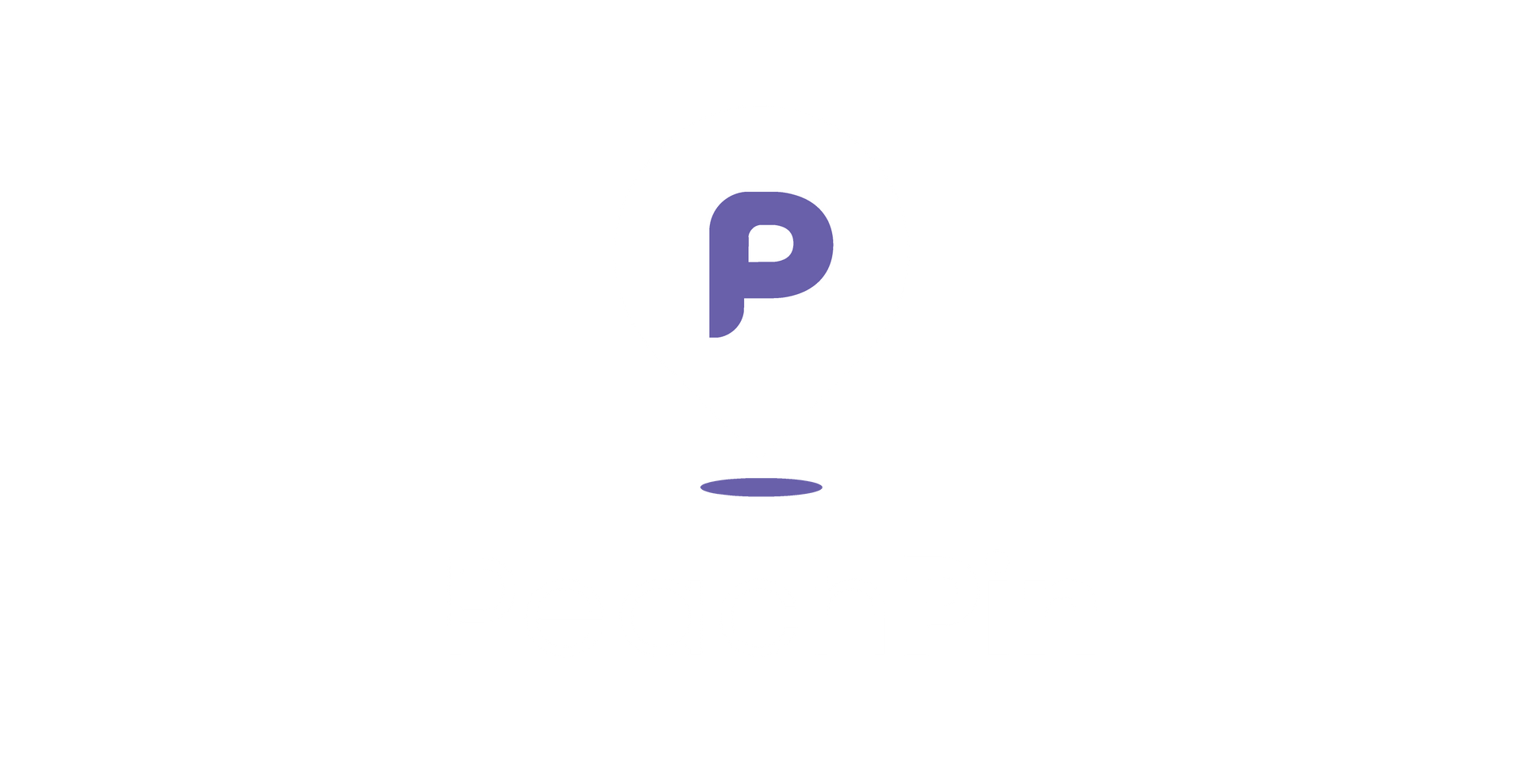 Purple lowercase “p” logo above a short purple dash on a white background