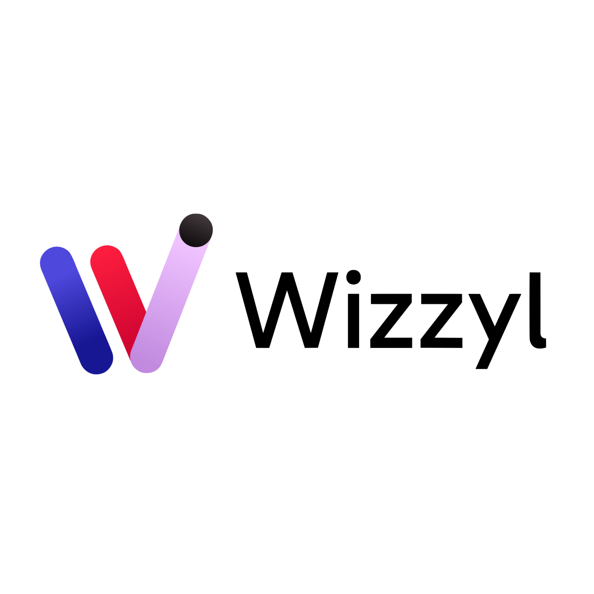 Wizzyl logo with a colorful purple-blue gradient “W” and black text on a white background