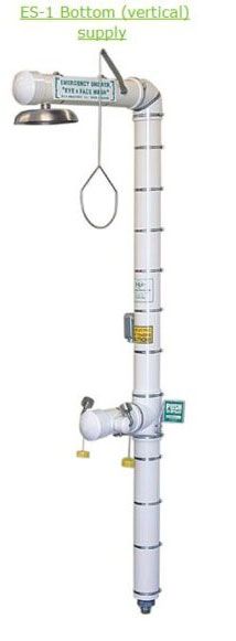 Vertical wall-mounted medical device with coiled cord and control valves, labeled at top.