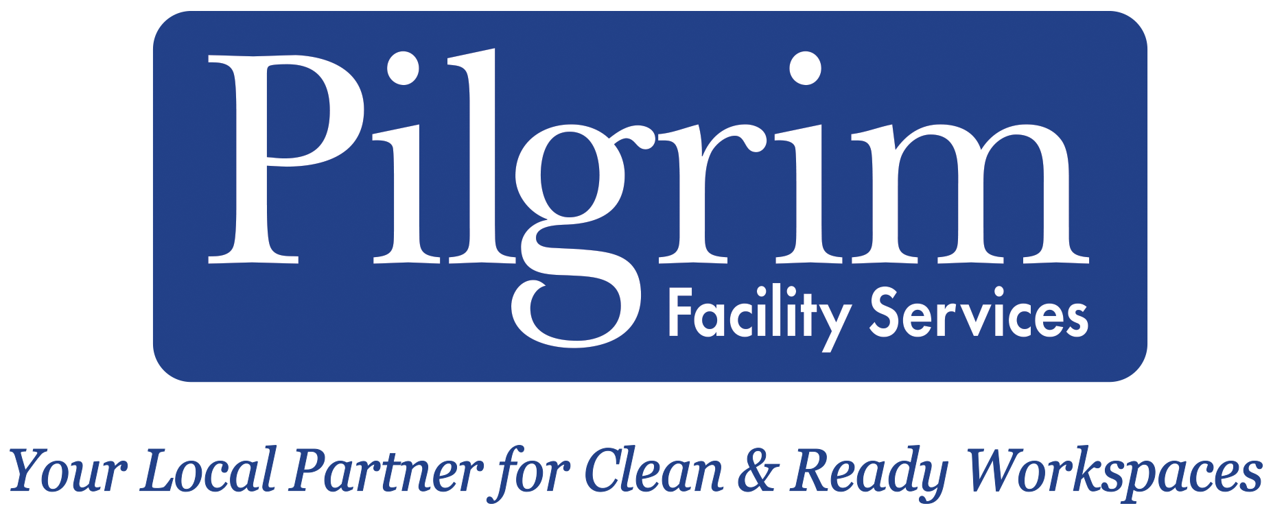 Pilgrim Facility Services logo with tagline “Your Local Partner for Clean & Ready Workspaces”