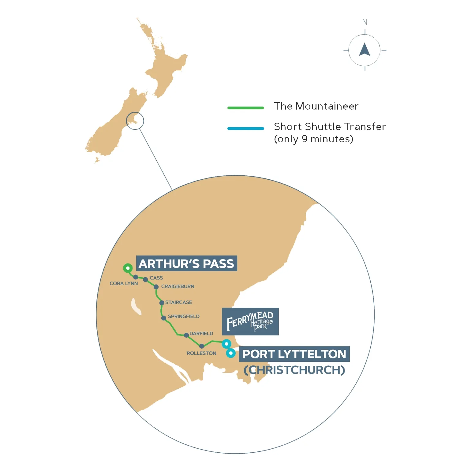 The Mountaineer Rail Journey Map