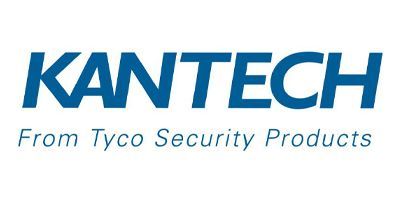 Logo bleu de Kantech avec le texte « From Tyco Security Products » en dessous.