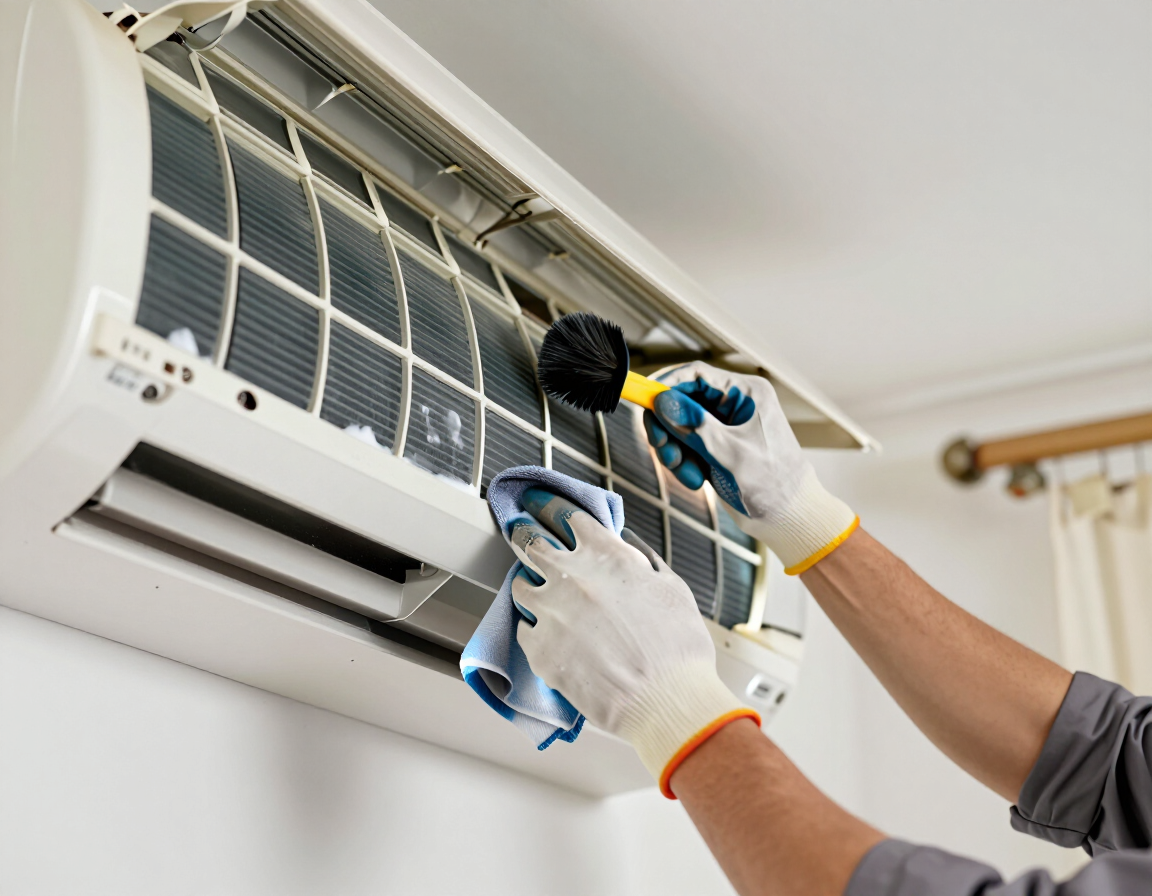 Limpieza profesional de filtros y unidad interior de aire acondicionado