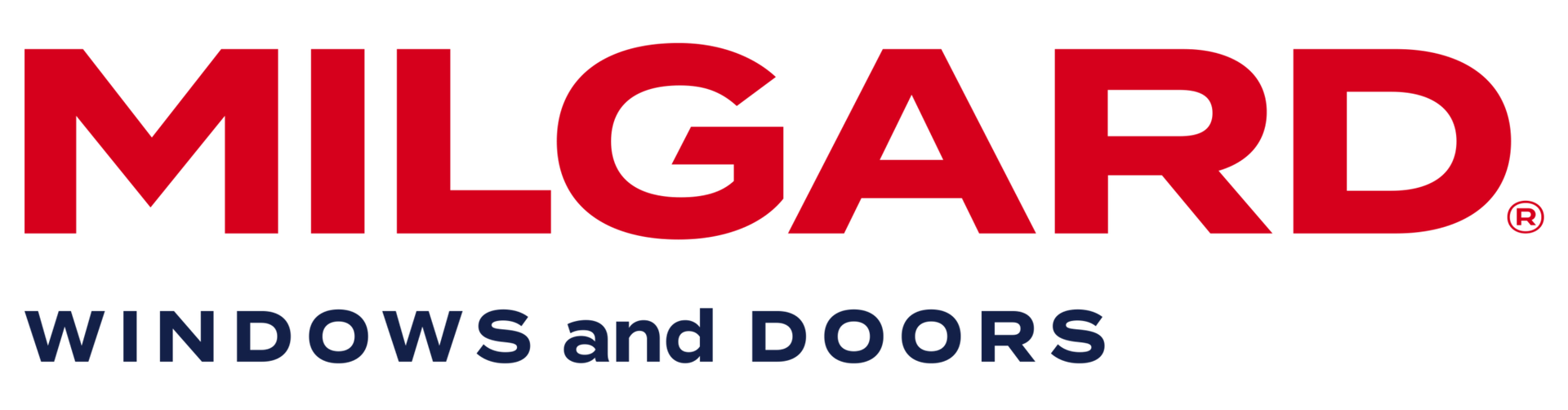 Milgard Windows and Doors logo in red and blue on a white background