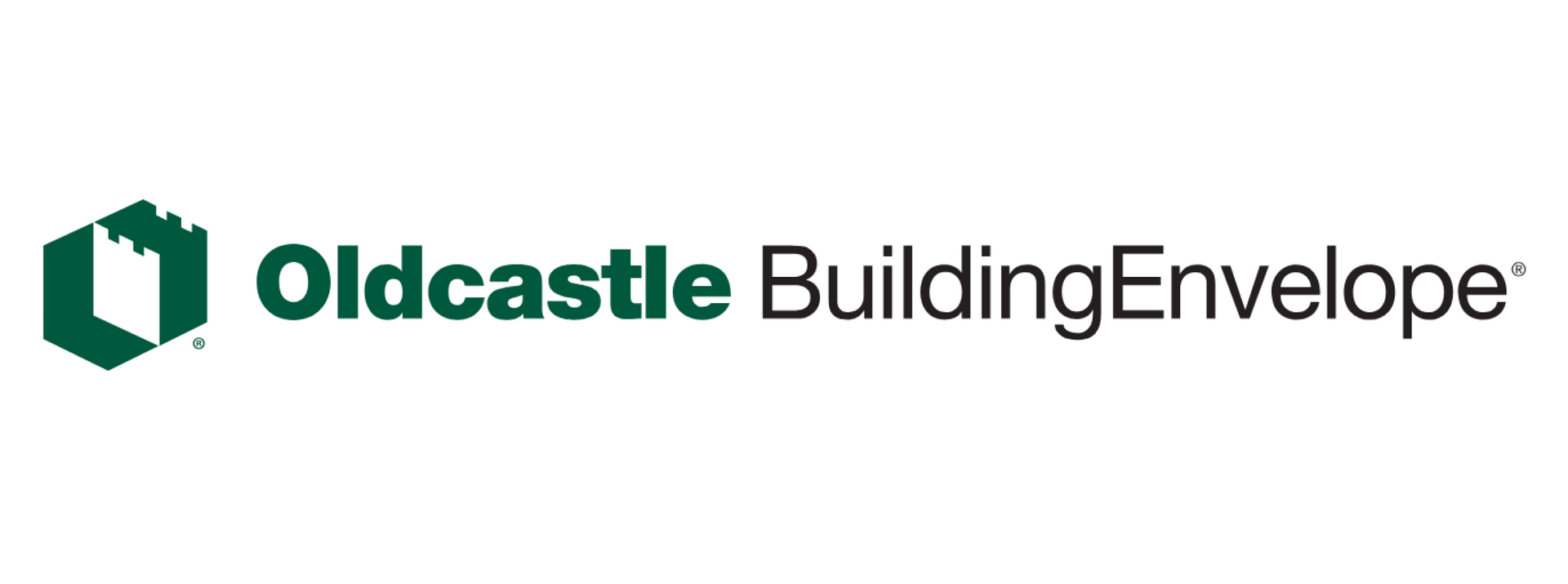 The oldcastle building envelope logo is green and black on a white background.