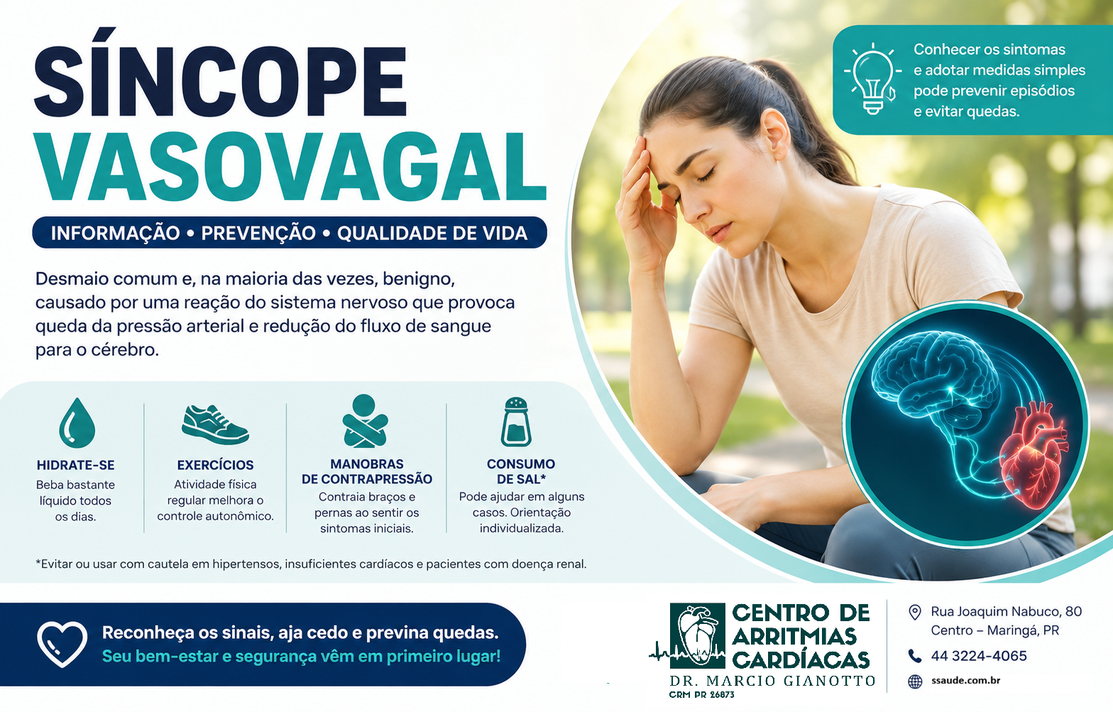 Imagem informativa sobre síncope vasovahal.
