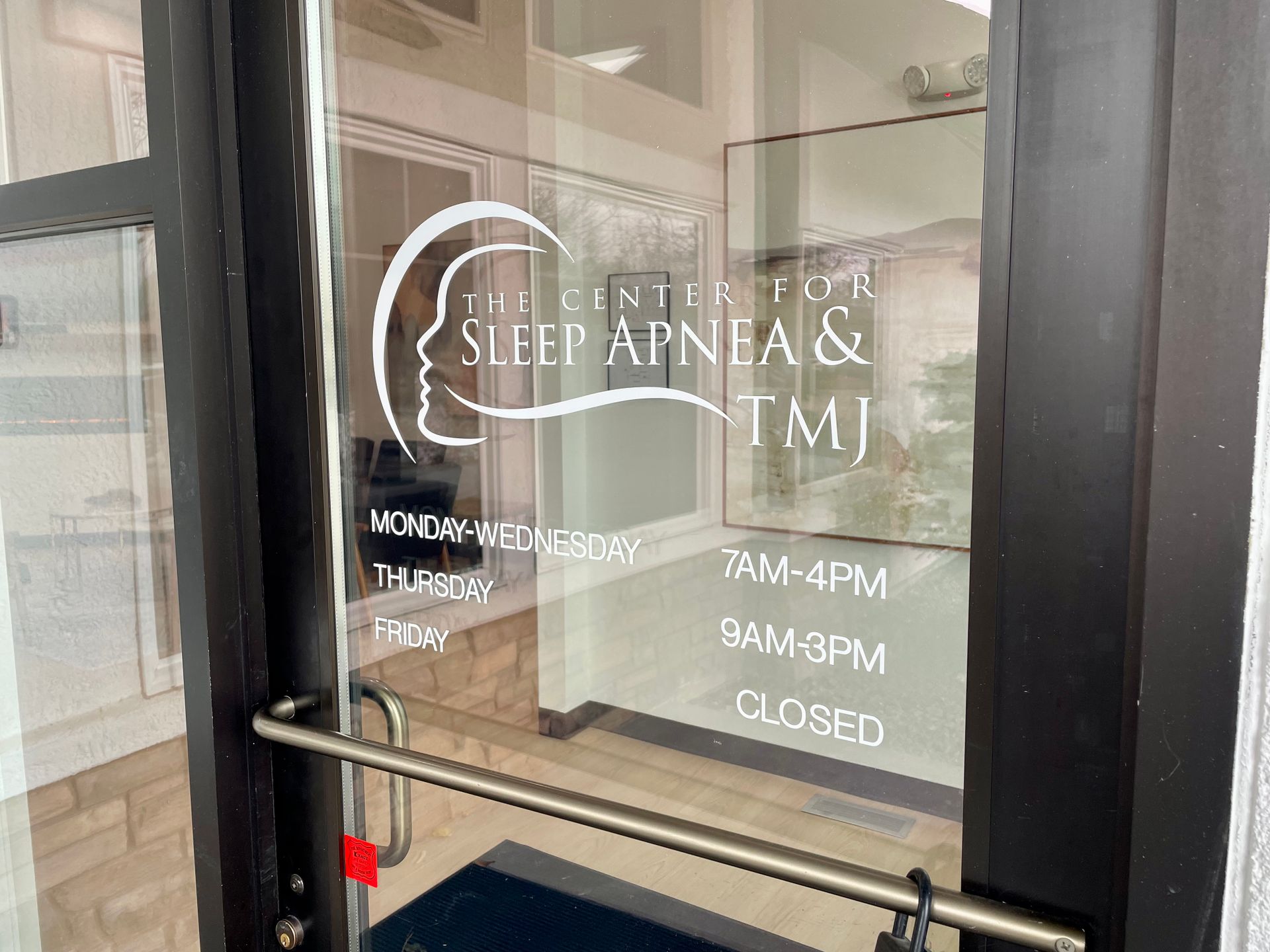 a window with our logo