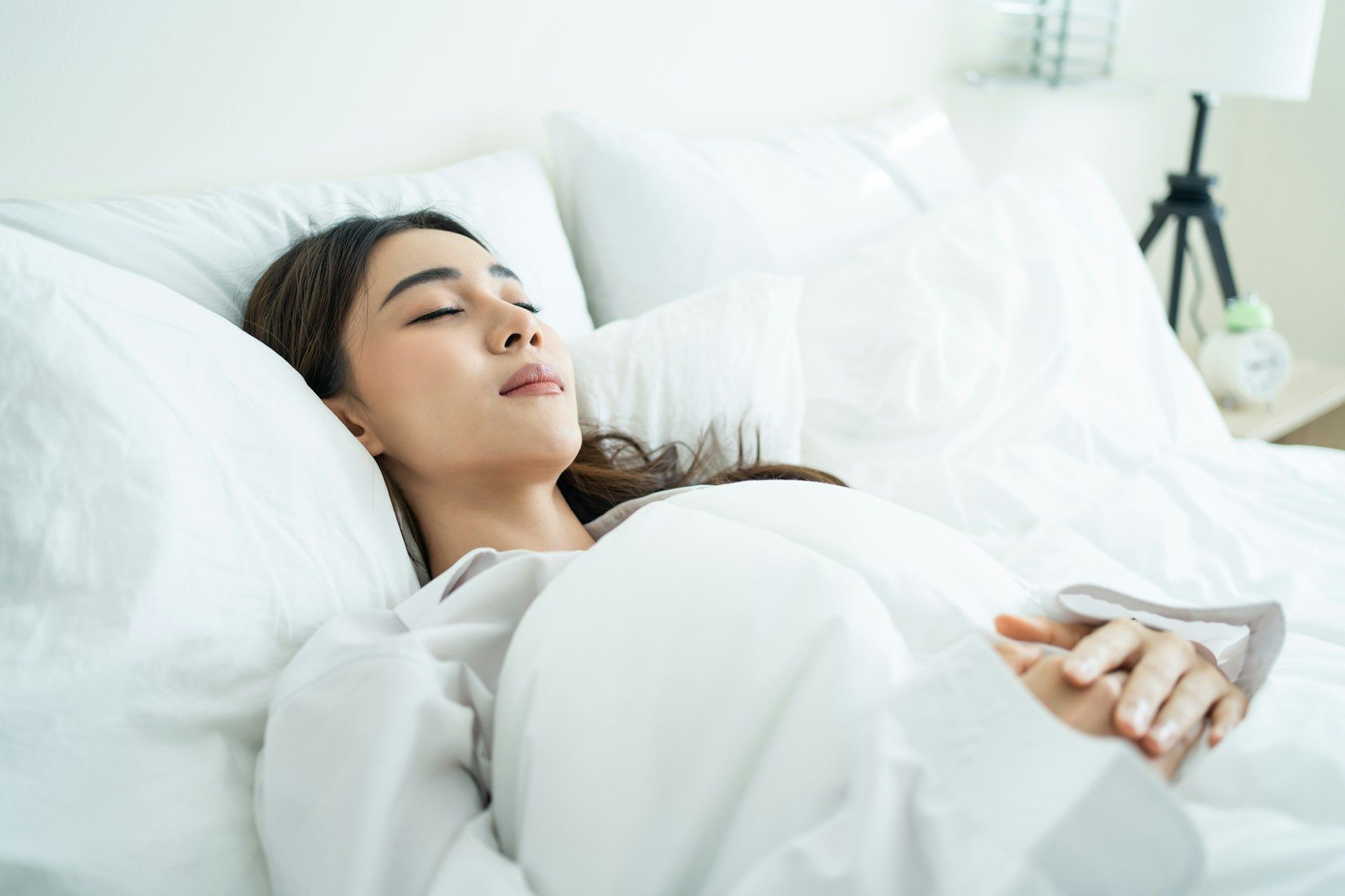 woman snoring