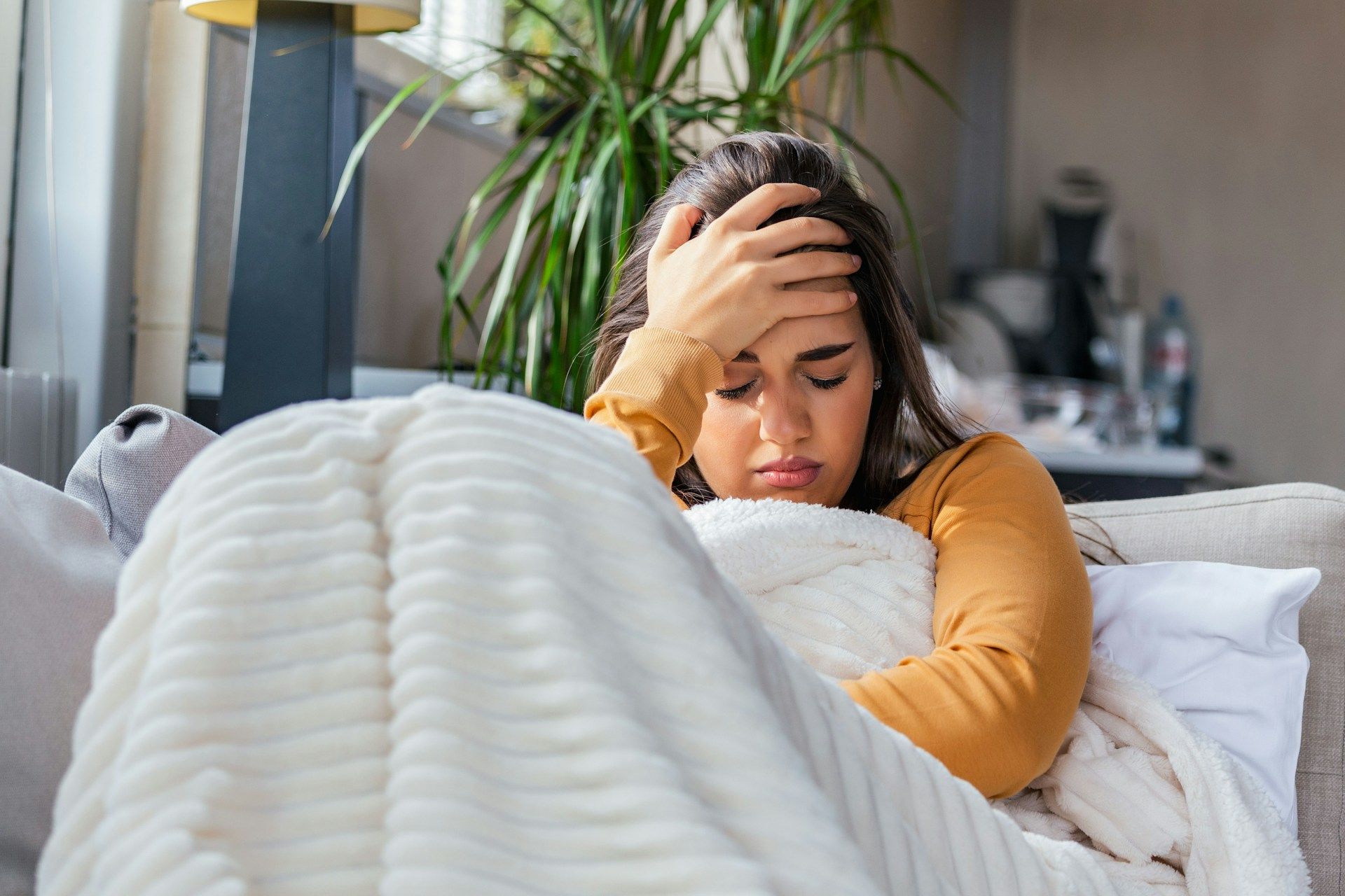 woman with headache