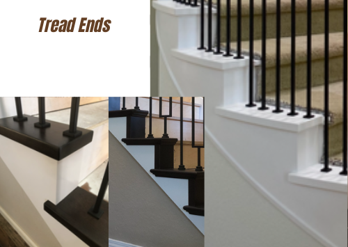 Stained Tread Ends With Iron Railing