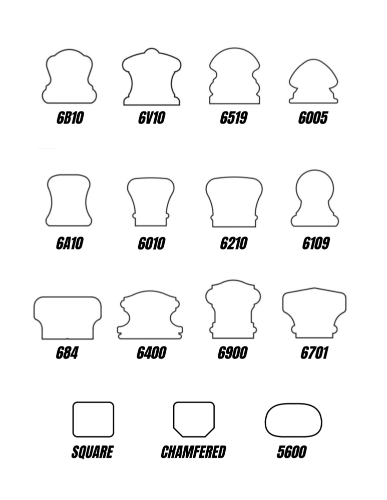 Different styles designs and profiles of wooden stair handrailing