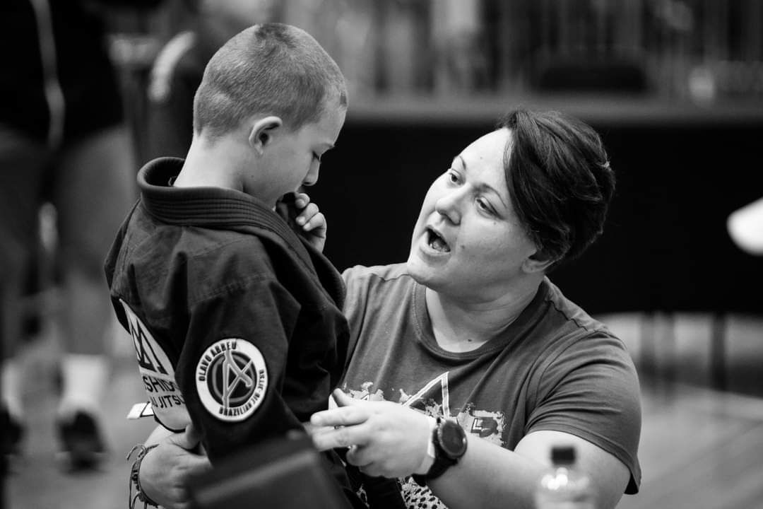 Coach Jolyon Foster with a young student at Bushido Academy