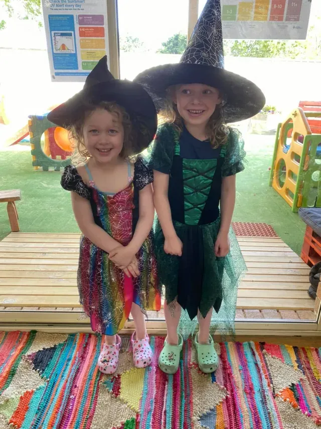 Two Kids in Witch Costume — Goulburn, NSW — River Heights Child Care Centre