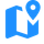 Blue map icon with location pin.