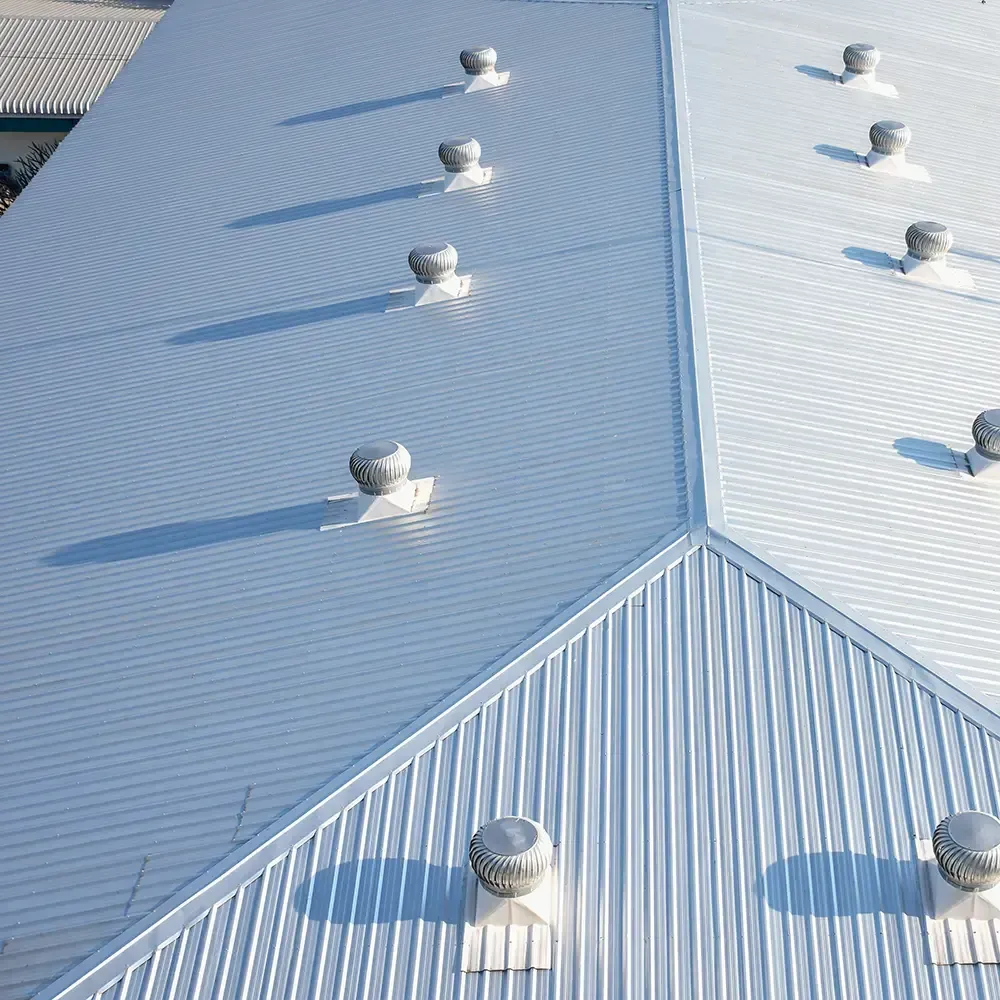 Metal roof on a building