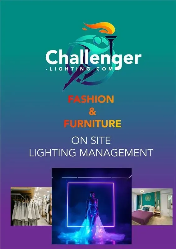Challenger Lighting advertisement with fashion & furniture lighting management. 