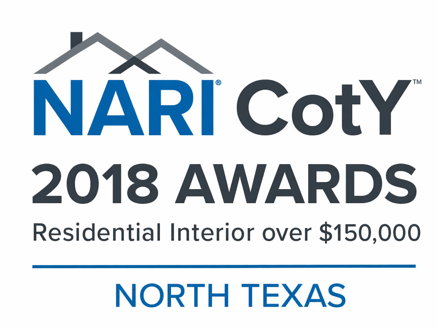 NARI CotY 2018 Awards logo, Residential Interior over $150,000, North Texas