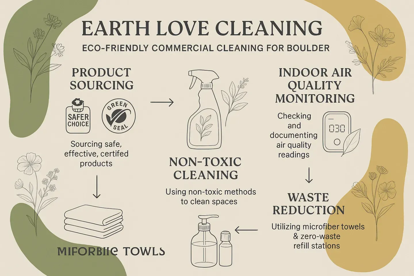 Earth Love Cleaning Eco-Friendly Commercial Cleaning Process Infographic