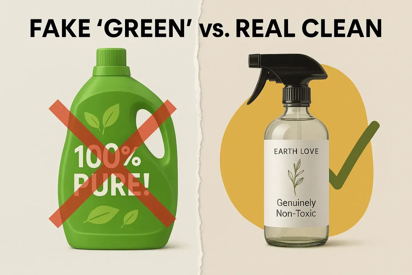 Fake Green vs. Real Clean Cleaning Products Comparison