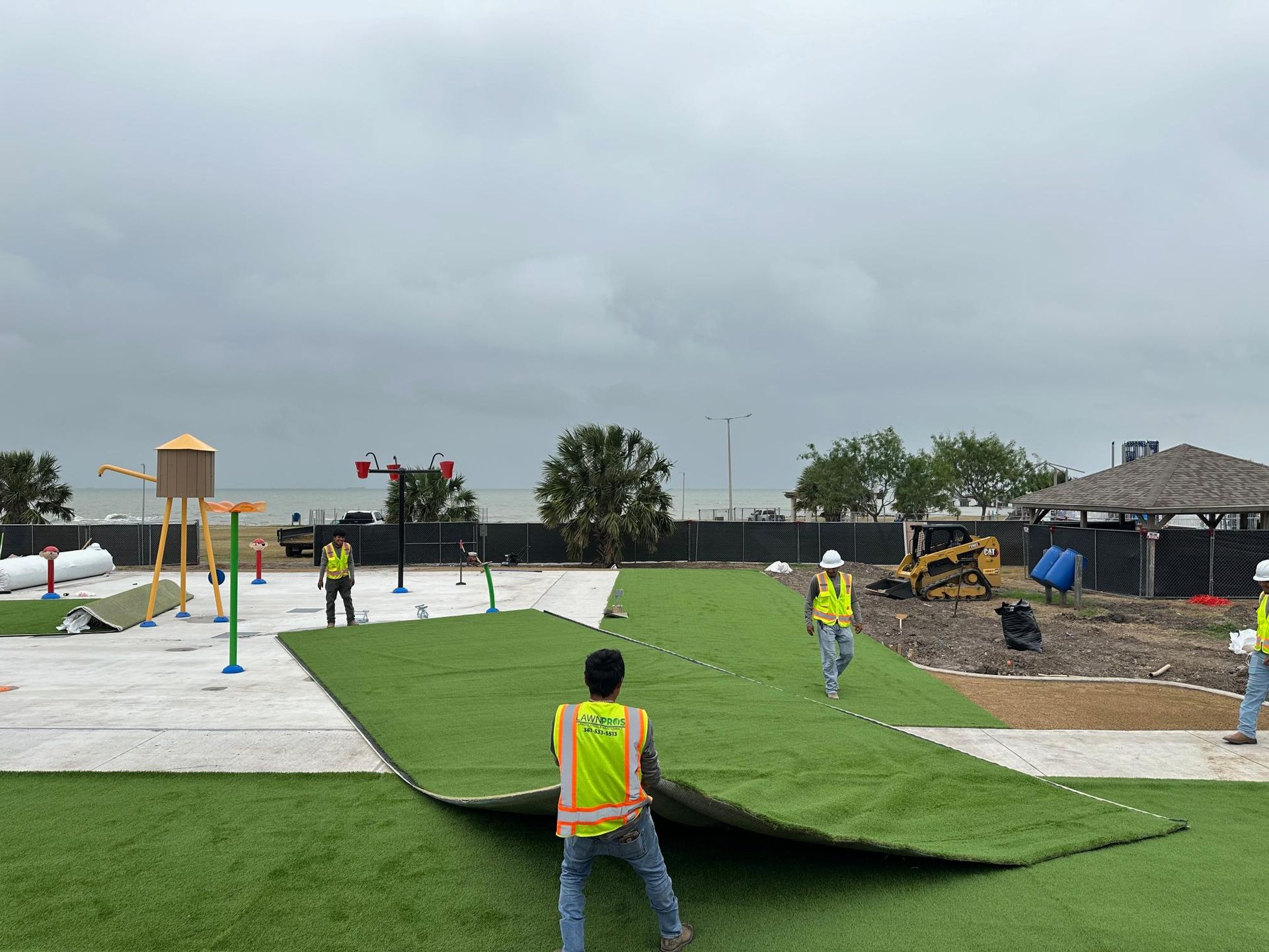 commercial artificial turf installation