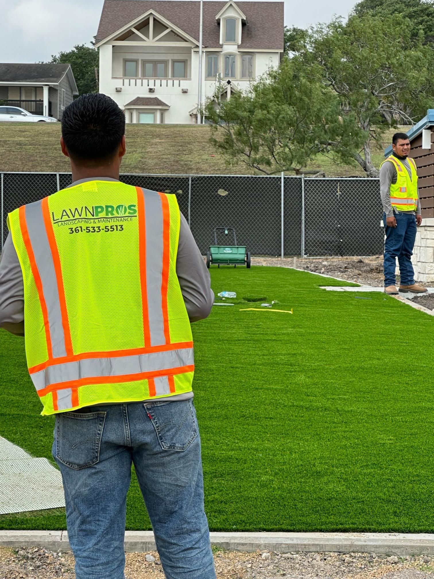 commercial artificial turf installation