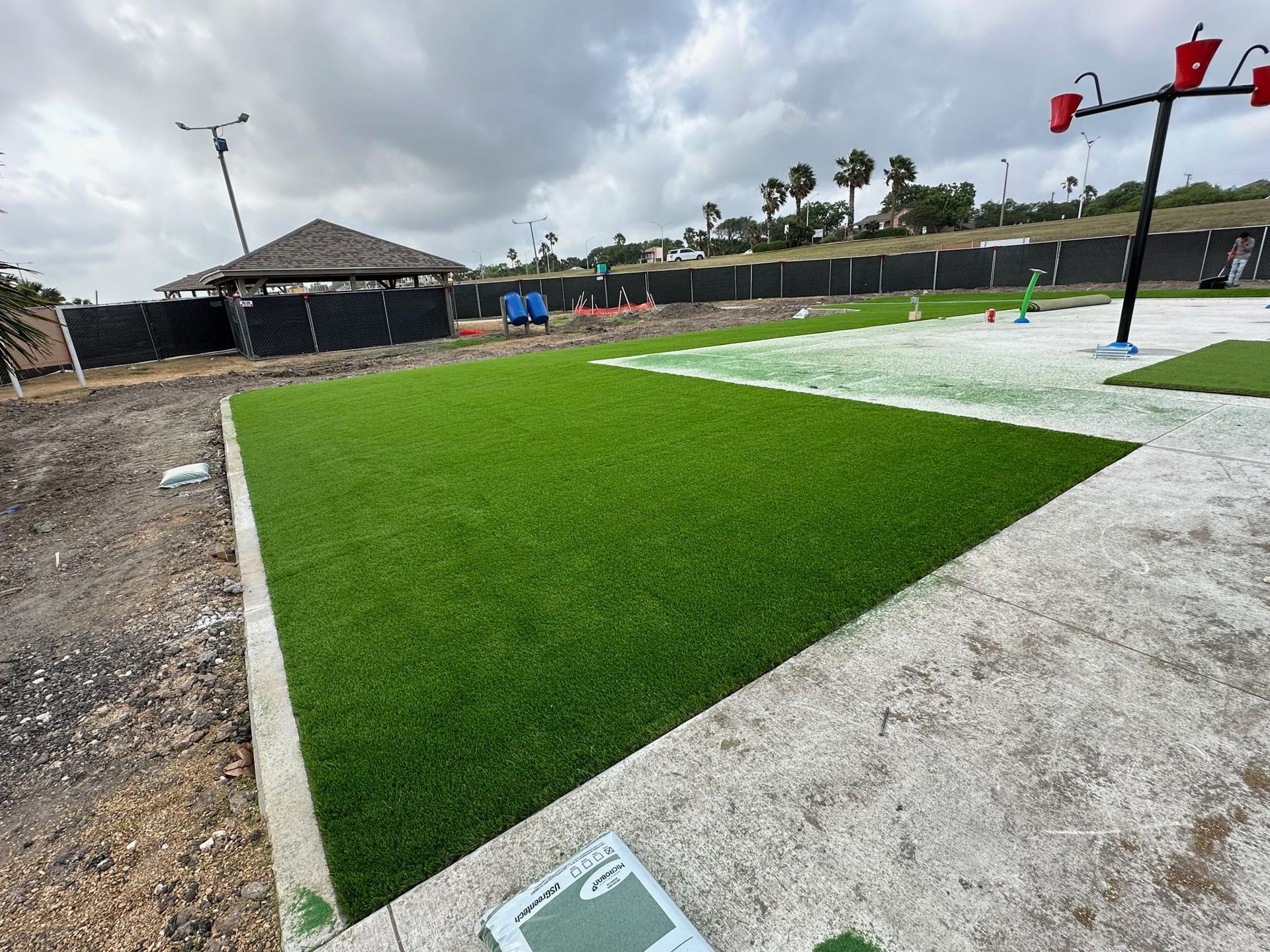 commercial artificial turf installation