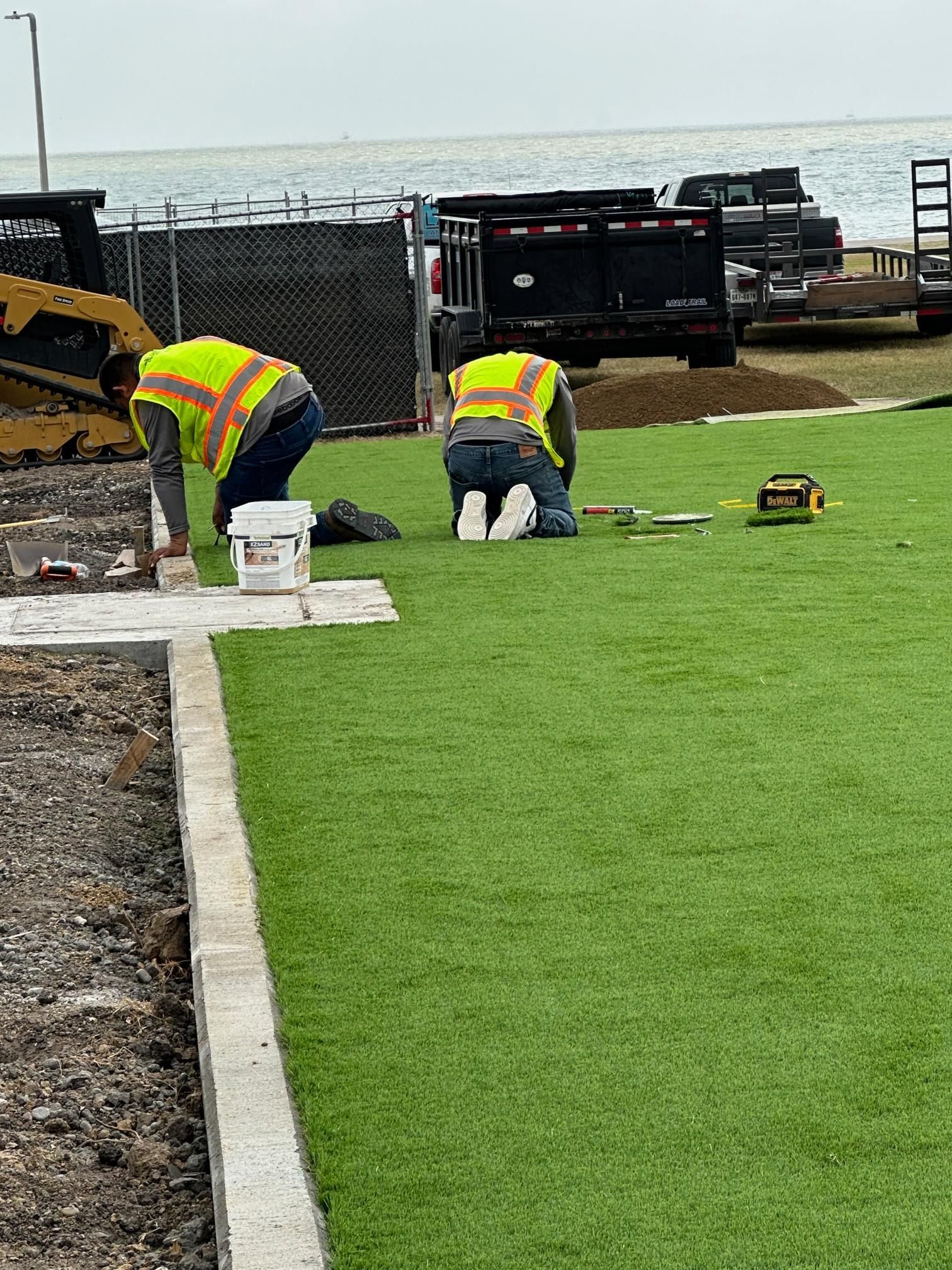 commercial artificial turf installation