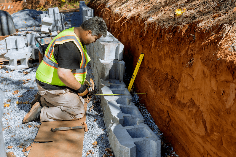 concrete block retaining wall builders texas