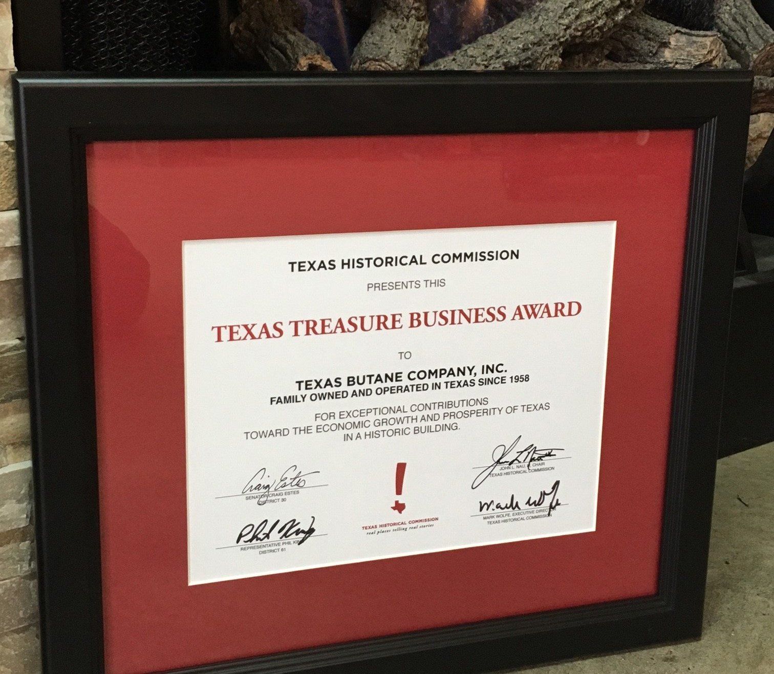 Award — Weatherford, TX — Texas Butane Co. Inc.