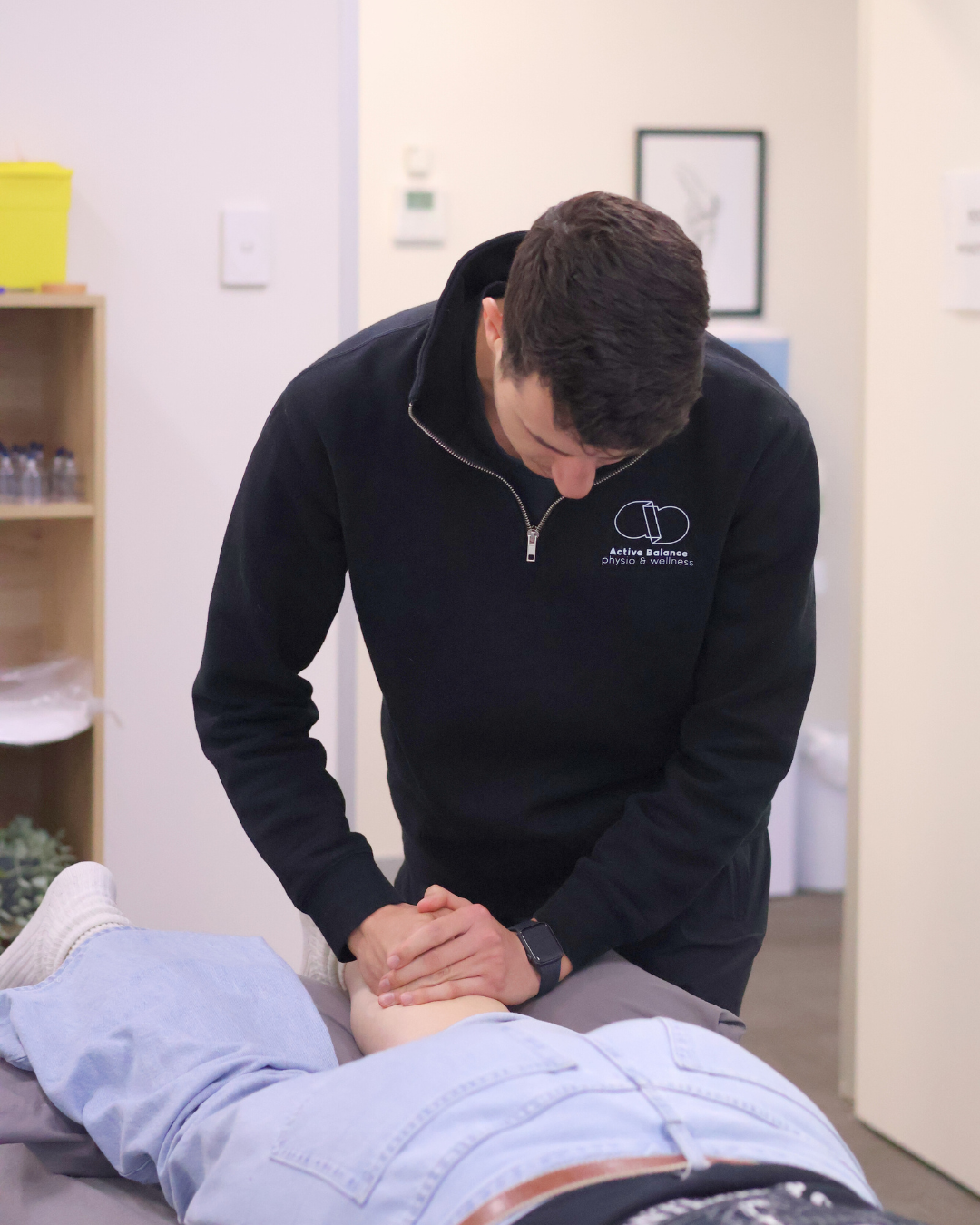 Physiotherapist treating back at Active Balance Physio & Wellness