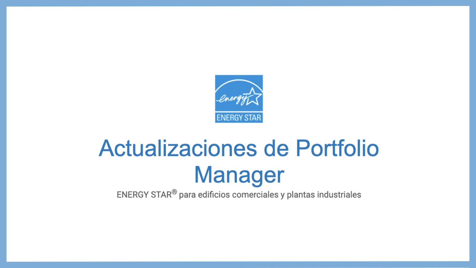 A blue and white sign that says actualizaciones de portfolio manager